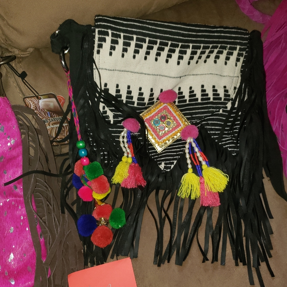 Fringe boho crossbody purse